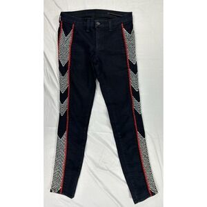 rag & bone Dark Blue Embroidered Skinny Jeans Stretch Denim 5-Pocket Women